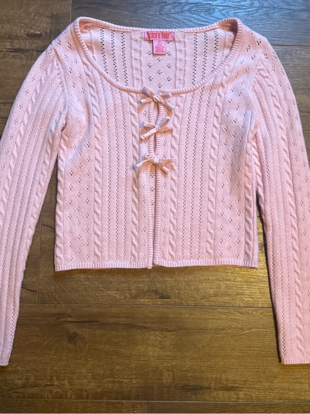 Pink Cable Knit Women's Sweater